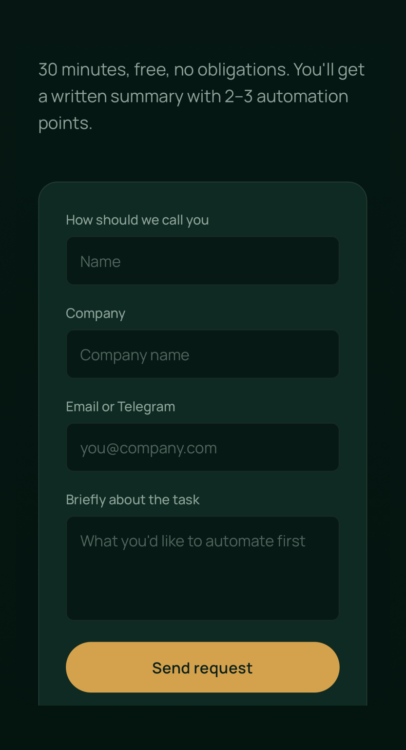 FlowMind AI — лендинг услуг AI-автоматизации — desktop screenshot
